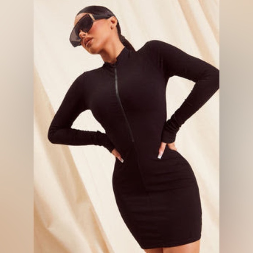 Fashion nova zip up mini dress